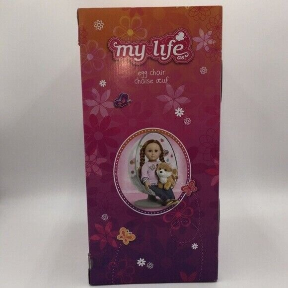 My Life As Clear Egg Chair with Soft Grey Cushion and Stickers Dolls Furniture - Picture 4 of 12